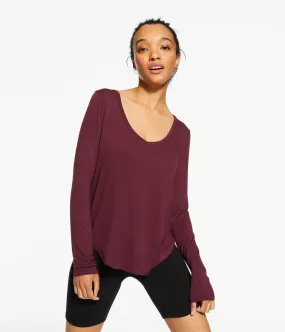 Aeropostale Womens' Long Sleeve Seriously Soft V-Neck Tee - Dark Red - Size XL - Spandex - Teen Fashion & Clothing Bloomsberry