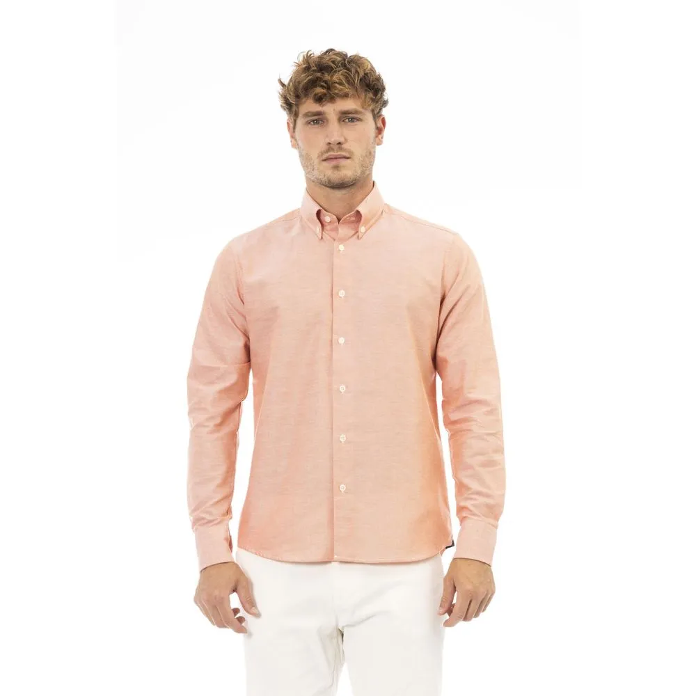 Baldinini Trend Orange Cotton Men Shirt