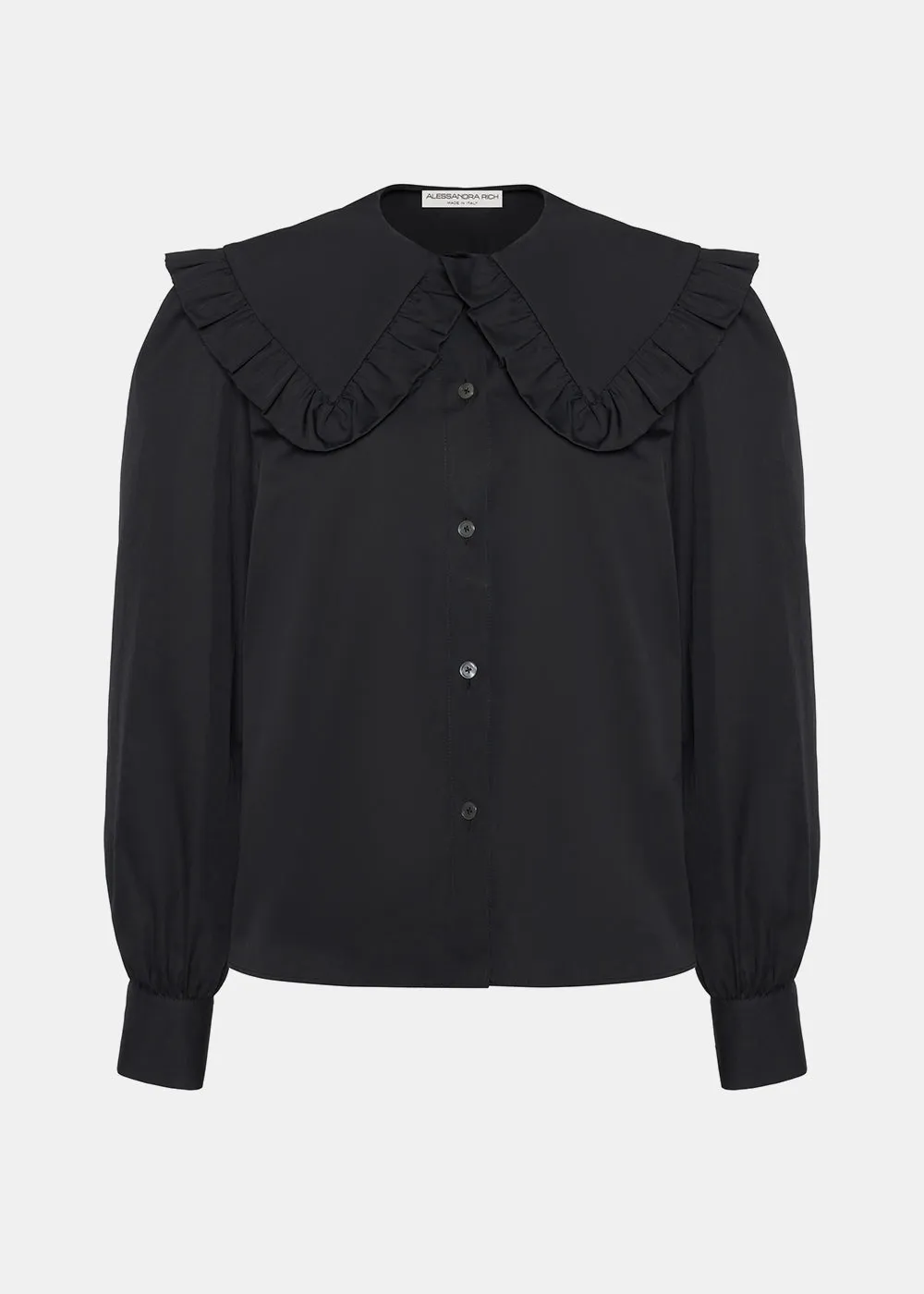 Black Cotton Poplin Blouse