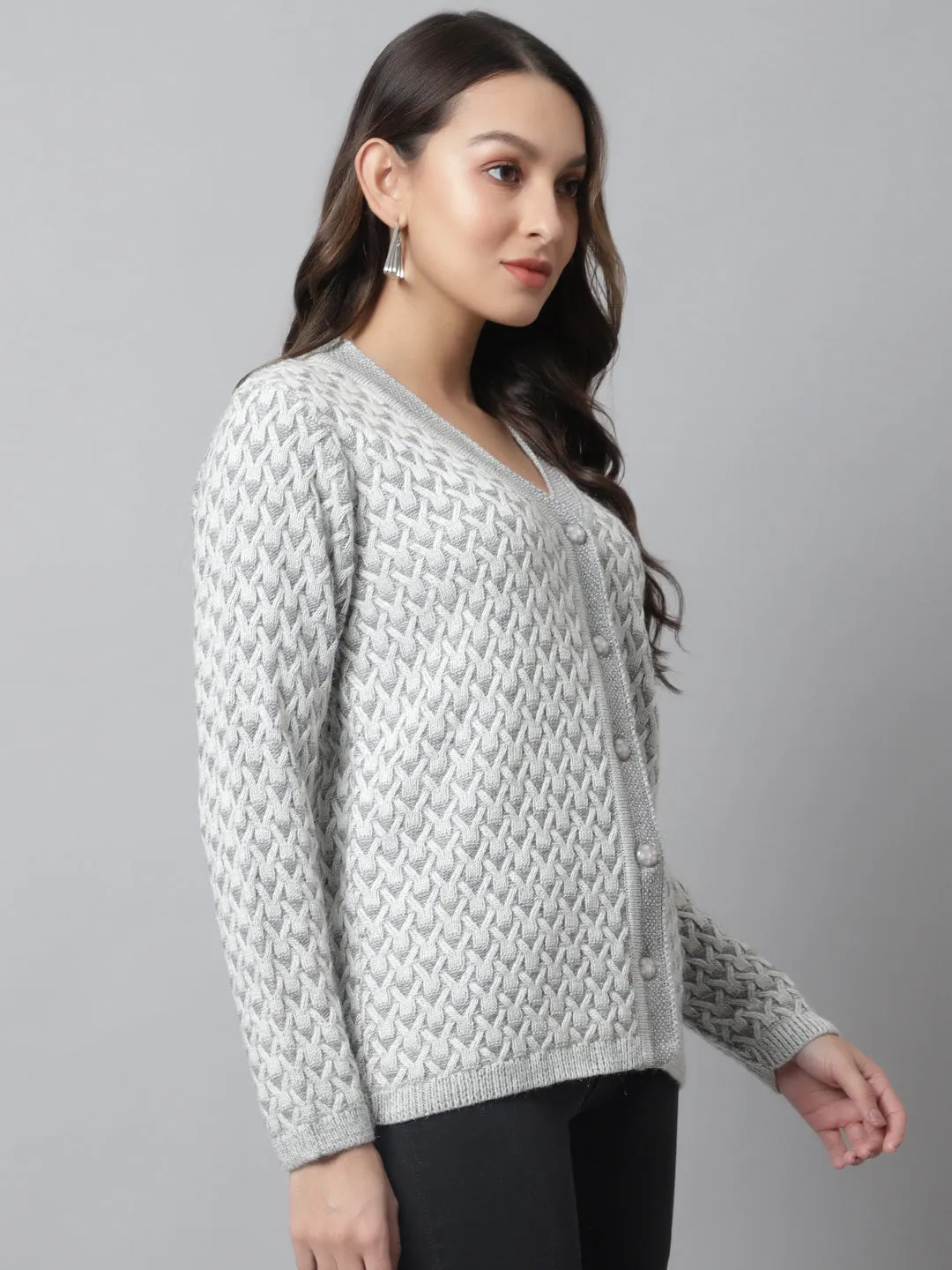 Cantabil  Women Grey Sweater