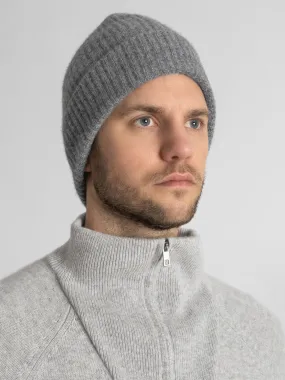 Cashmere beanie men "Ask" - dark grey