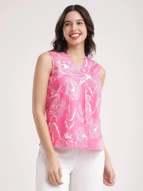 Cotton Floral Top - Pink