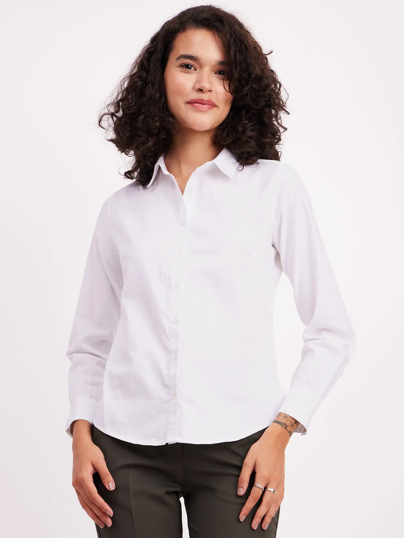 Cotton Regular Collar Formal Shirt - White