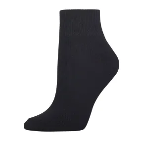 MAMIA QUARTER PLAIN SPANDEX SOCKS (70093_BLACK) - 6-8, 9-11, 10-13