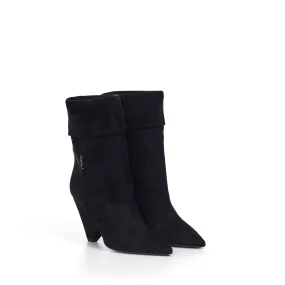 Niki Ankle Booties In Black Suede