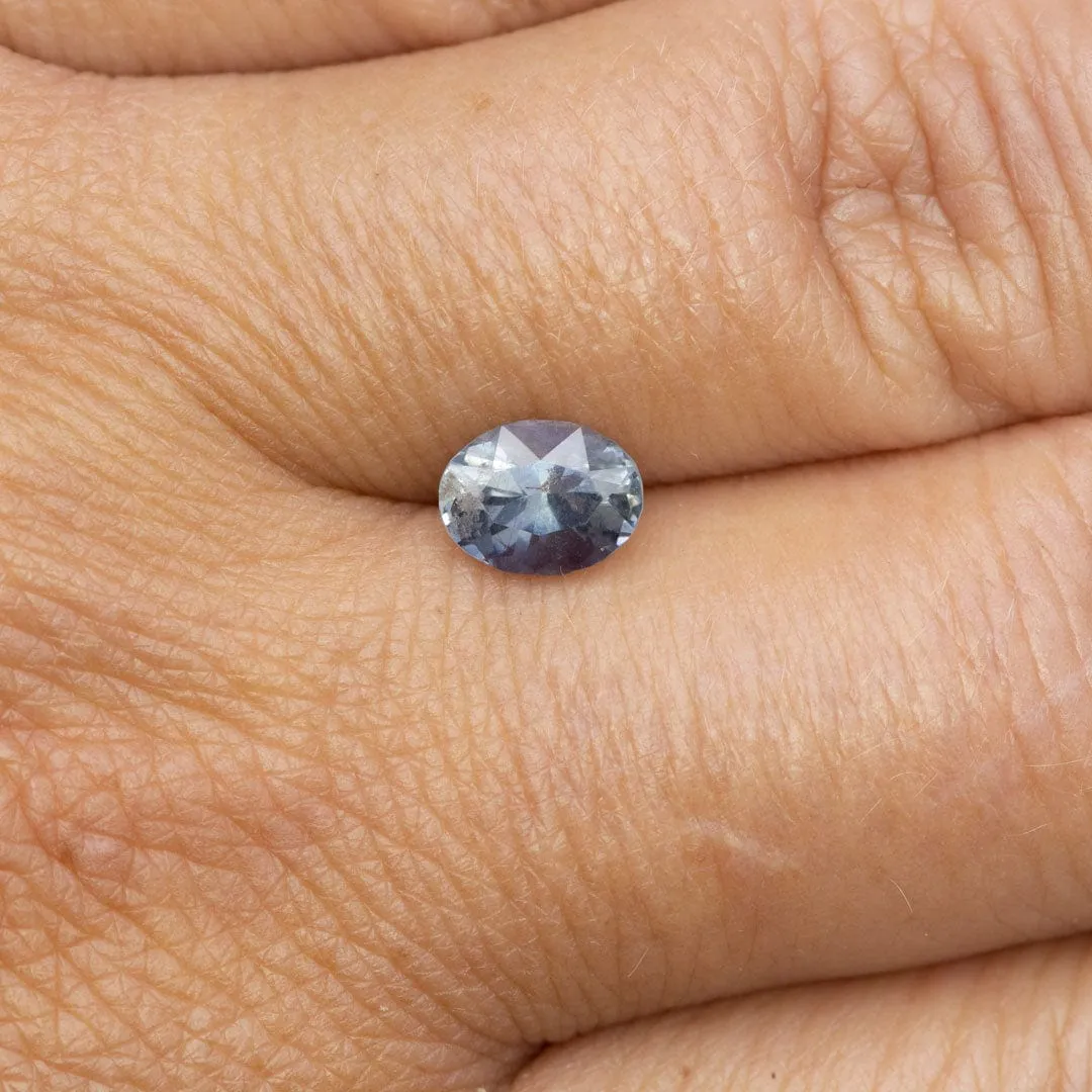 Oval Steely Blue 7x5.5mm/1.35ct Natural Tanzania Sapphire Loose Gemstone