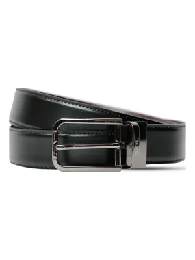 Vantier Luxury Reversible Black/Brown Belt Classic Formal Gun Metal Buckle A15