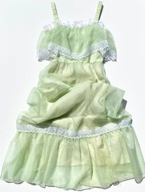 VINTAGE: Formal Dress - Pale Green