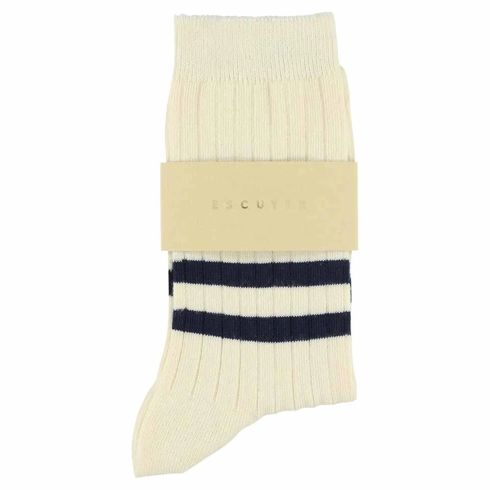 Women Stripes Ecru / Blue